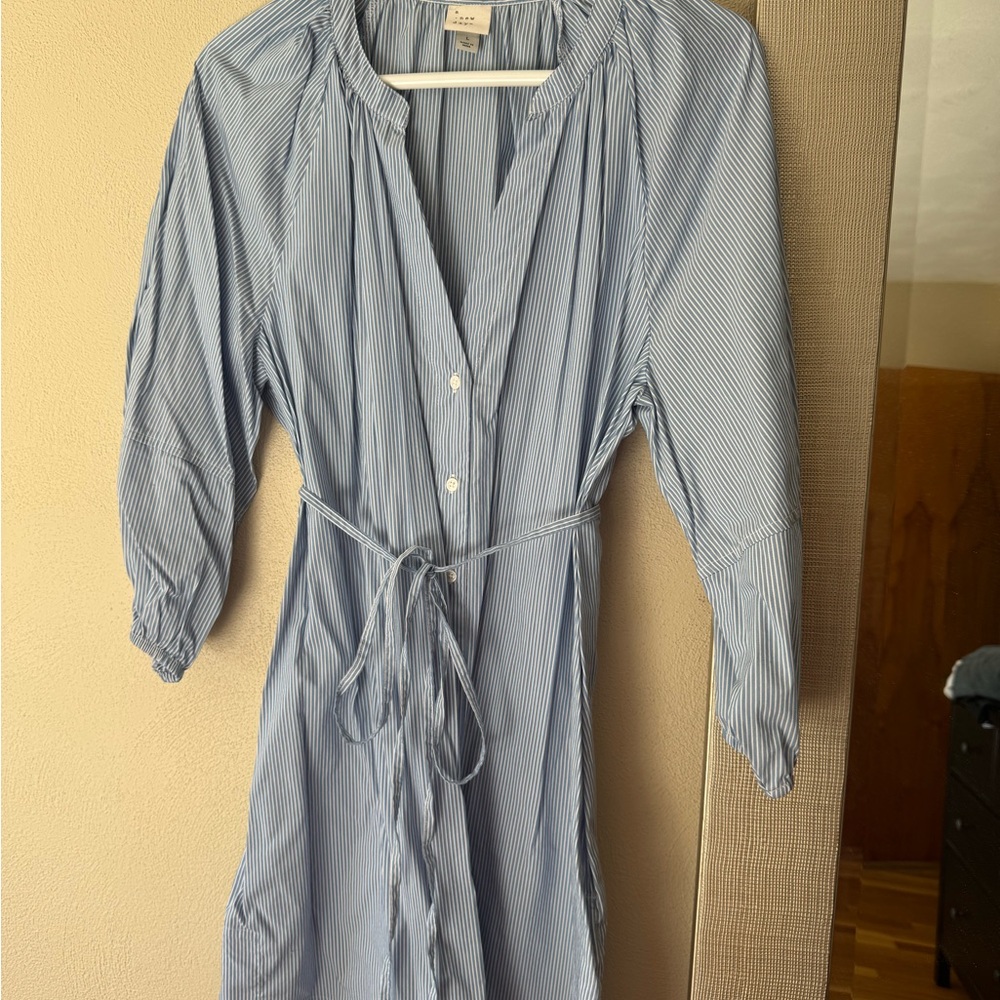 a new day Blue Striped Midi Dress